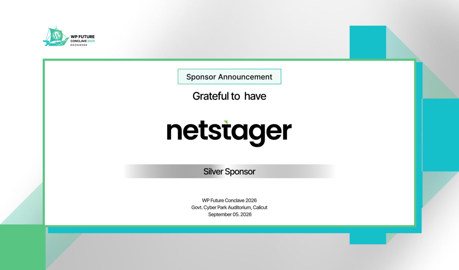 Netstager at WP Future Conclave 2026, Kozhikode as Silver Sponsor Netstager at WP Future Conclave 2026, Kozhikode as Silver Sponsor